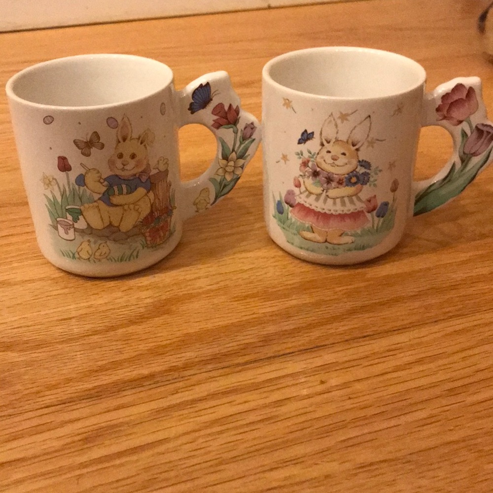 ❤️ - 🌷🐰 Set of 2 Bunny Mugs 🐇🌷